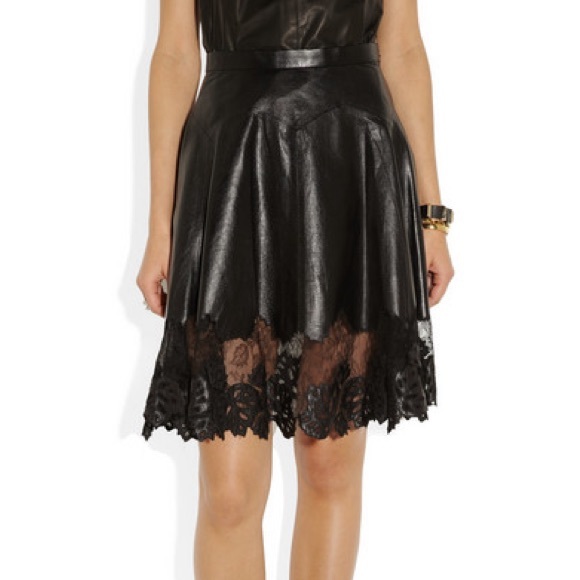 Jason Wu lambskin and lace skirt size 6 - Picture 2 of 10